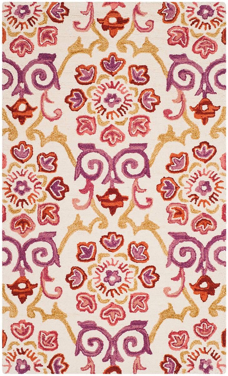 Safavieh Suzani Szn377A Ivory / Rust Damask Area Rug