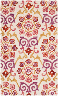 Safavieh Suzani Szn377A Ivory / Rust Damask Area Rug