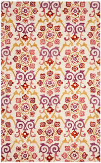 Safavieh Suzani Szn377A Ivory / Rust Damask Area Rug