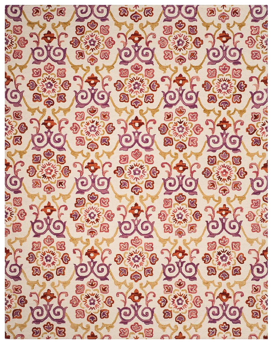 Safavieh Suzani Szn377A Ivory / Rust Damask Area Rug