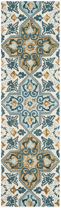 Safavieh Suzani Szn380A Ivory / Blue Damask Area Rug