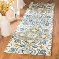 Safavieh Suzani Szn380A Ivory / Blue Damask Area Rug