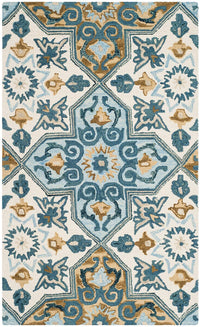 Safavieh Suzani Szn380A Ivory / Blue Damask Area Rug