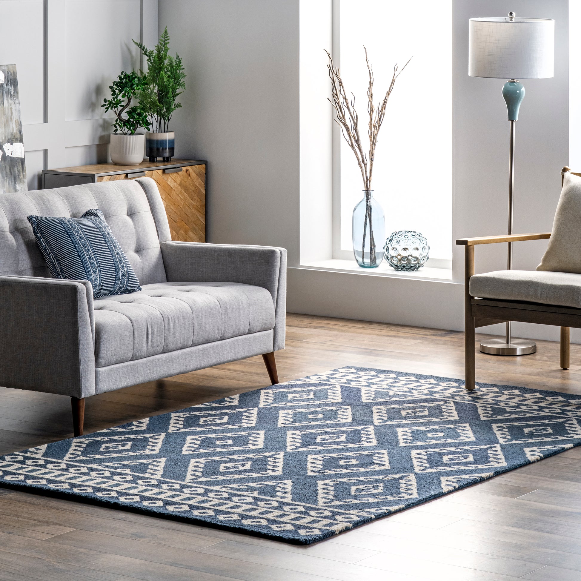 Nuloom Meadow Tribal Nme2703A Blue Area Rug