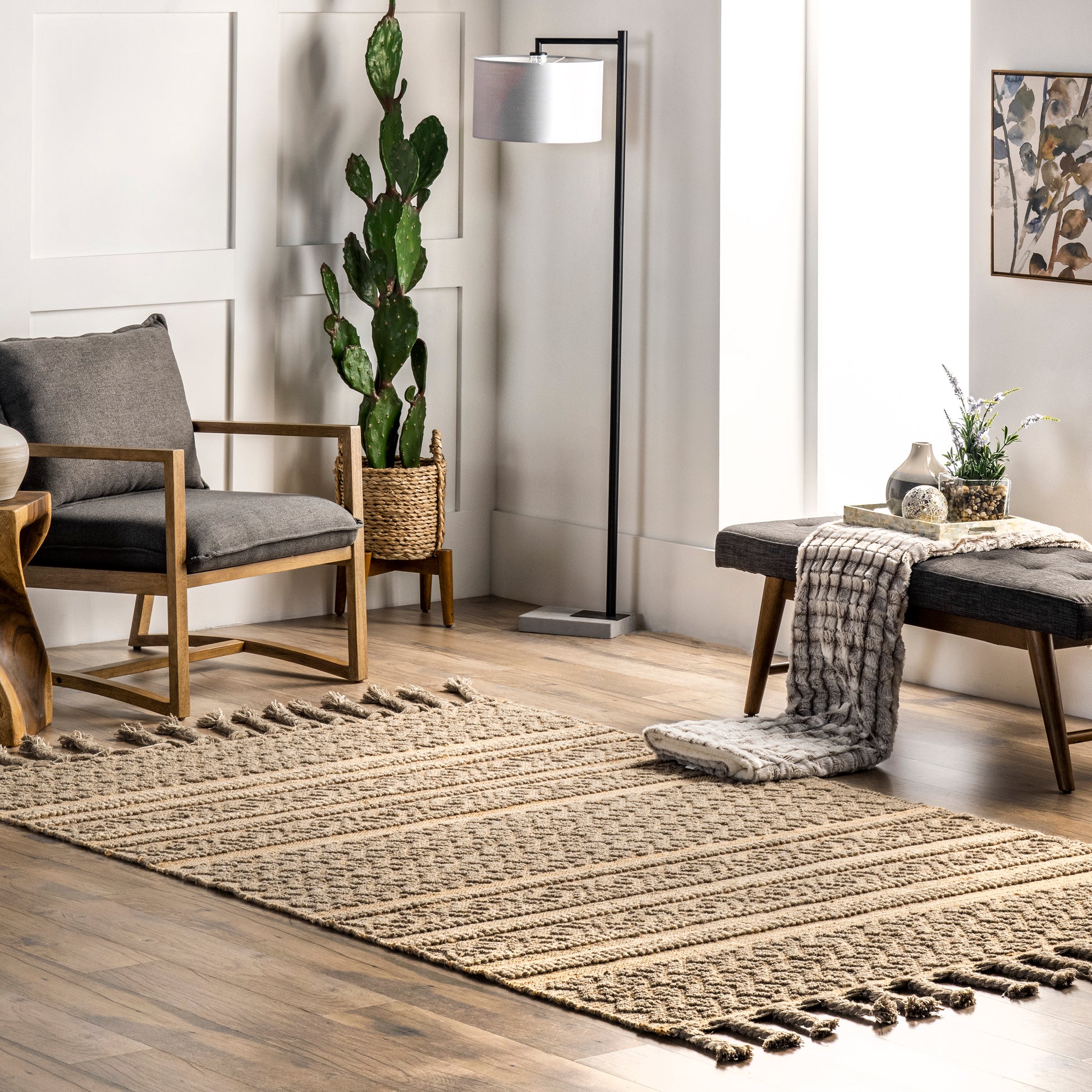 Nuloom Elenora And Aztec Nel3588A Natural Area Rug