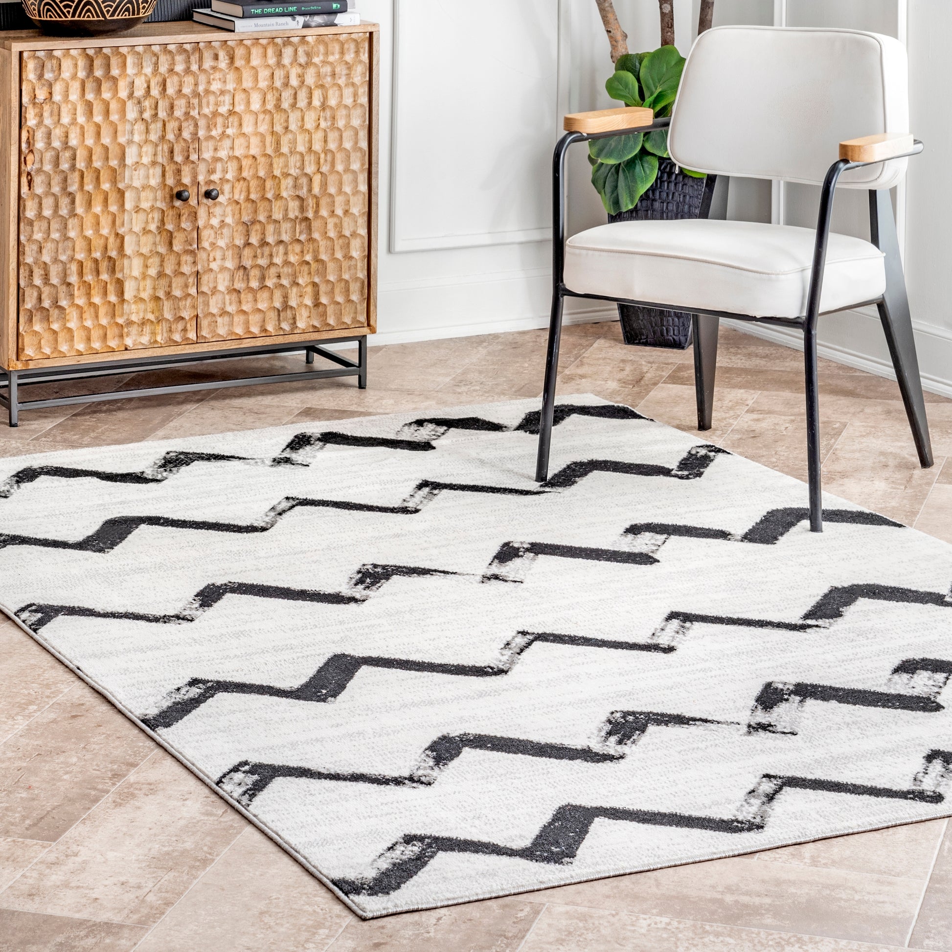 Nuloom Addison Chevrons Nad1713A Gray Area Rug