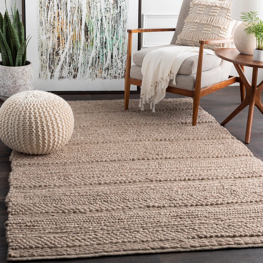 Surya Tahoe Tah-3705 Camel, Charcoal, Cream Solid Color Area Rug