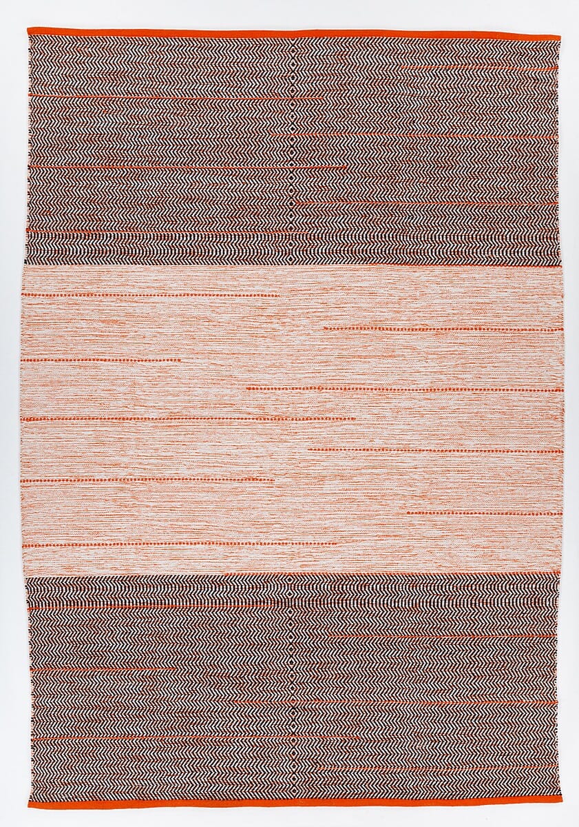 Chandra Tanya Tan-45926 Orange / Black Moroccan Area Rug