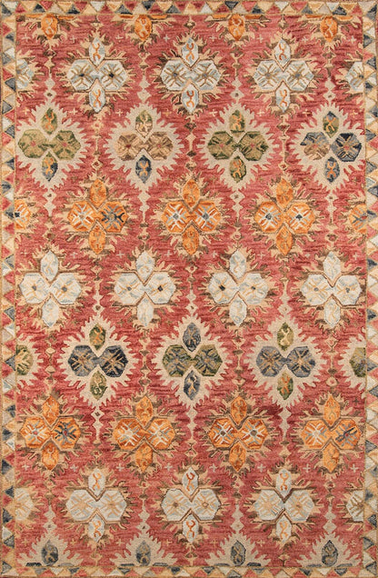 Momeni Tangier Tan17 Red Damask Area Rug