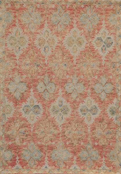 Momeni Tangier Tan17 Red Damask Area Rug