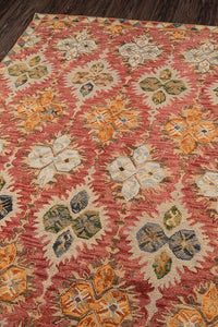 Momeni Tangier Tan17 Red Damask Area Rug