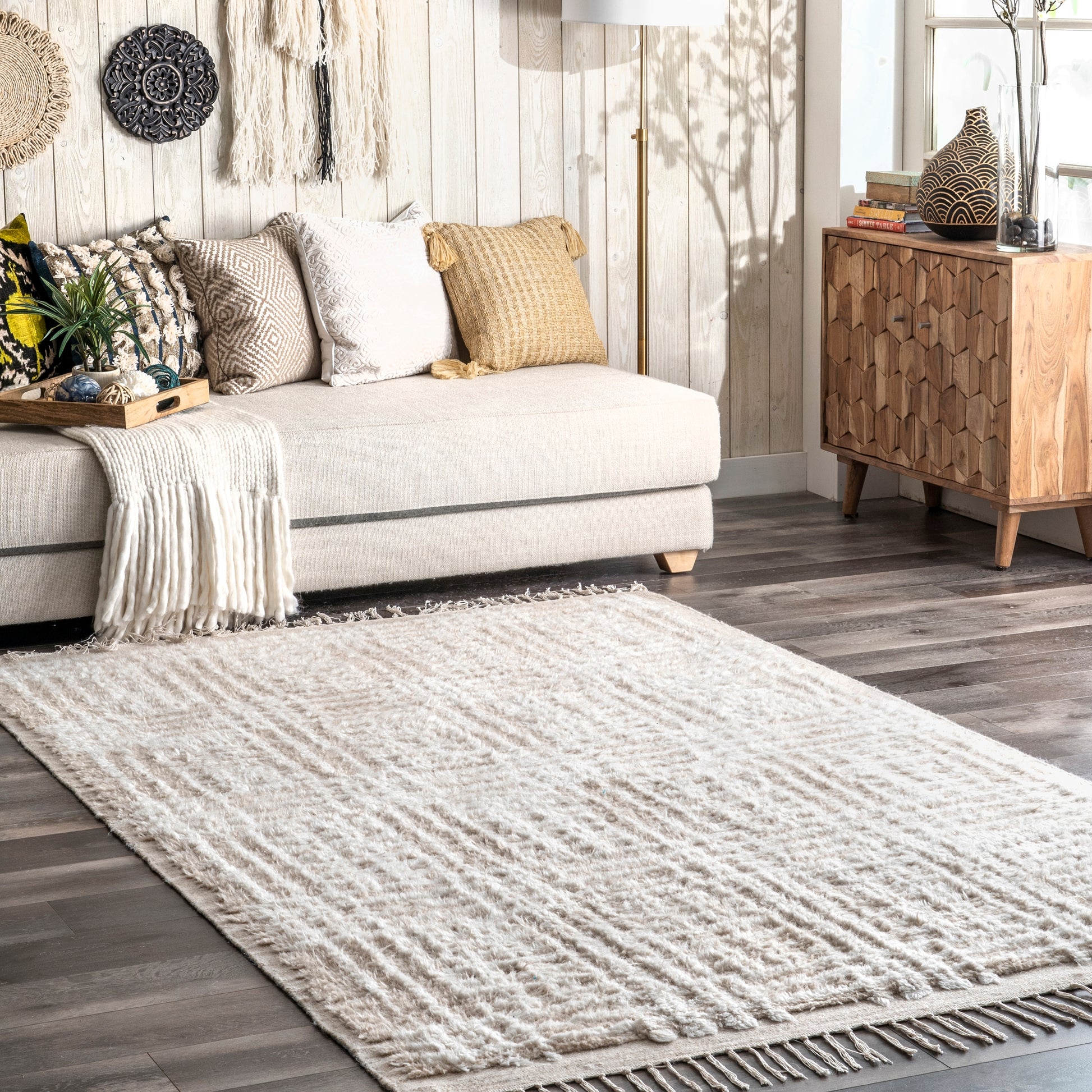 Nuloom Alora Crosshatch Nal1953A Beige Area Rug