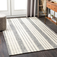 Surya Tartan Tar-2303 Ivory, Light Gray, Medium Gray, Charcoal Area Rug