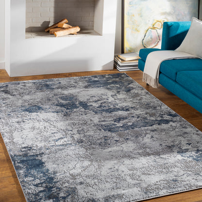 Surya Tibetan Tbt-2318 Navy, Denim, Charcoal, Light Gray Area Rug