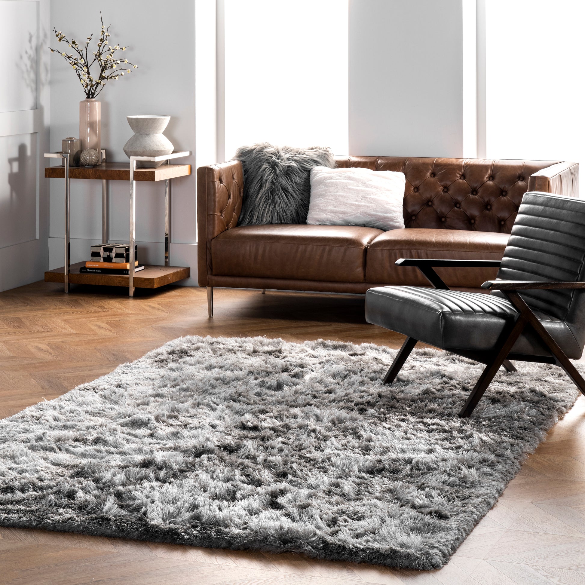 Nuloom Latonia Silken Nla2575C Silver Area Rug