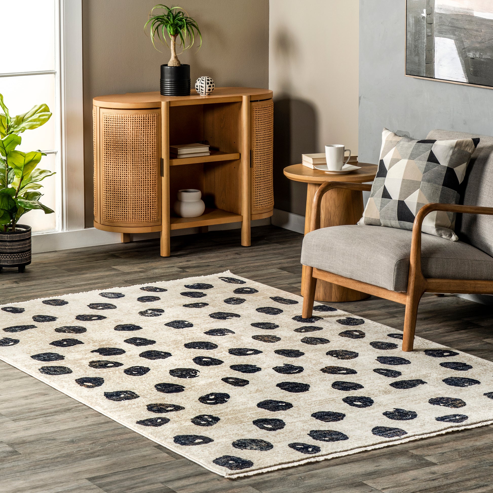 Nuloom Jeri Polka Dot Nje1544A Beige Area Rug