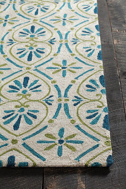 Chandra Terra Ter-35101 Green Damask Area Rug