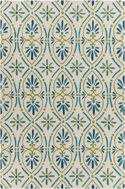 Chandra Terra Ter-35101 Green Damask Area Rug