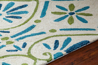 Chandra Terra Ter-35101 Green Damask Area Rug