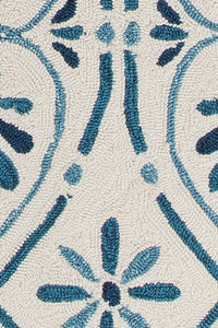 Chandra Terra Ter-35102 Blue Damask Area Rug