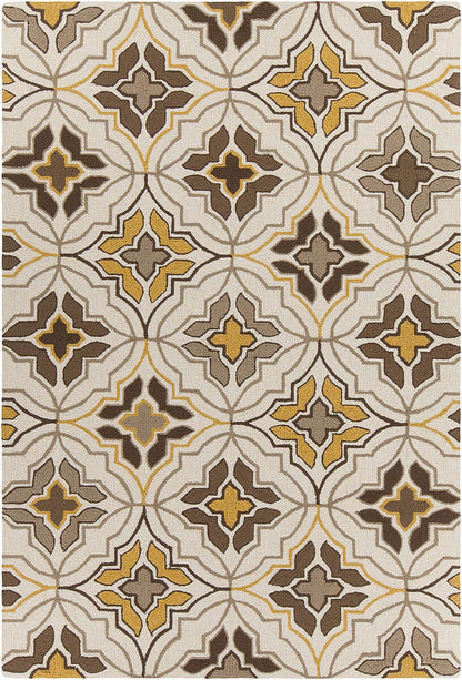 Chandra Terra Ter-35103 Brown Damask Area Rug