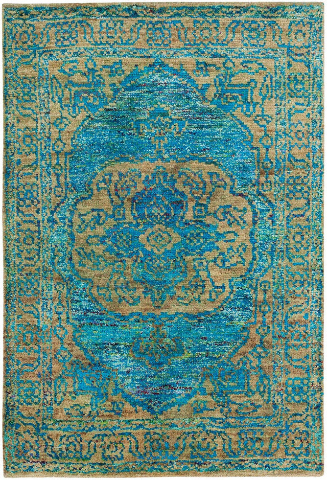 Safavieh Tangier Tgr603B Teal / Beige Rugs.