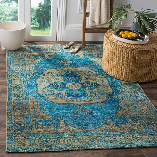 Safavieh Tangier Tgr603B Teal / Beige Rugs.