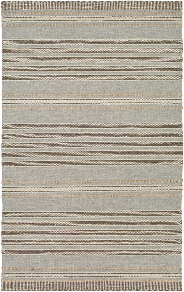 Surya Thebes Thb-1000 Taupe, Cream, Dark Brown, Wheat Striped Area Rug