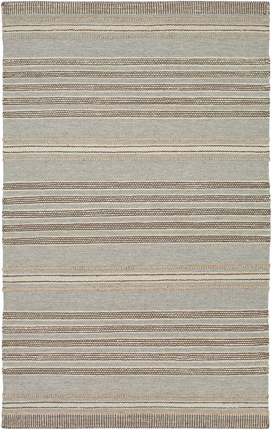 Surya Thebes Thb-1000 Taupe, Cream, Dark Brown, Wheat Striped Area Rug