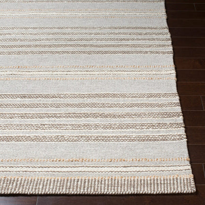 Surya Thebes Thb-1000 Taupe, Cream, Dark Brown, Wheat Striped Area Rug