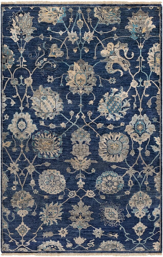 Surya Theodora Tho-3007 Navy, Taupe, Light Gray, Teal Area Rug