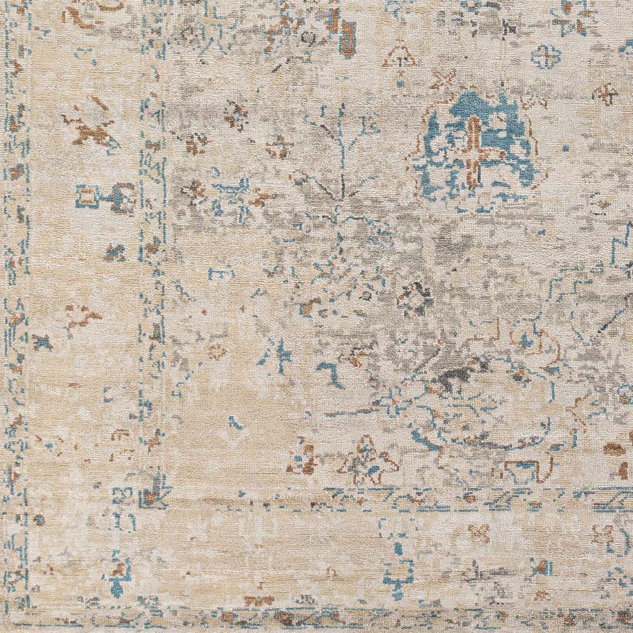 Surya Theodora Tho-3008 Denim, Sky Blue, Brown, Charcoal Area Rug