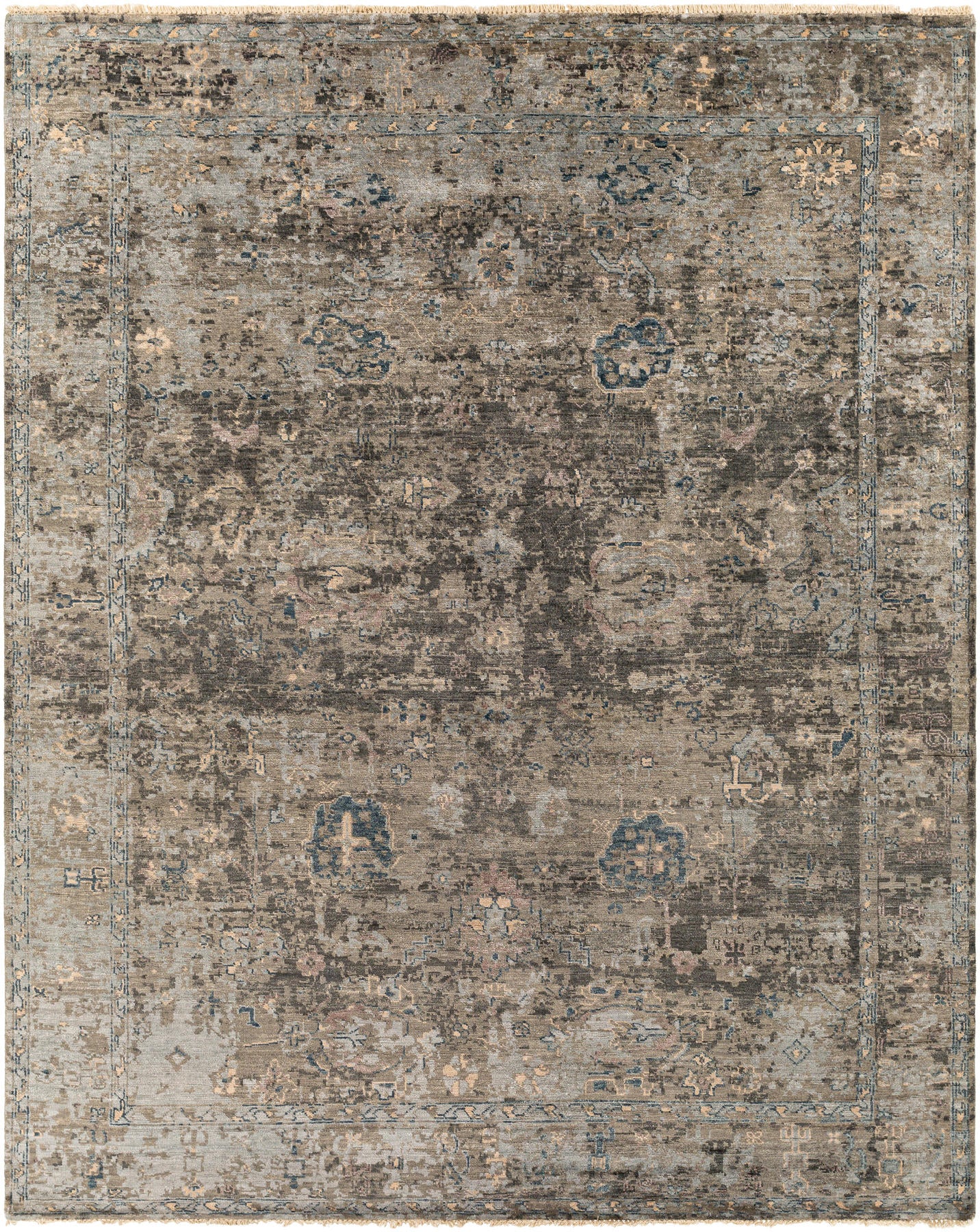 Surya Theodora Tho-3009 Medium Gray, Charcoal, Light Gray, Dark Blue Area Rug