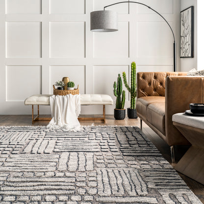 Nuloom Lea Maze Nle2346A Gray Area Rug