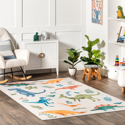 AreaRugs.com Wavaj Nwa1132A White Multi Area Rug