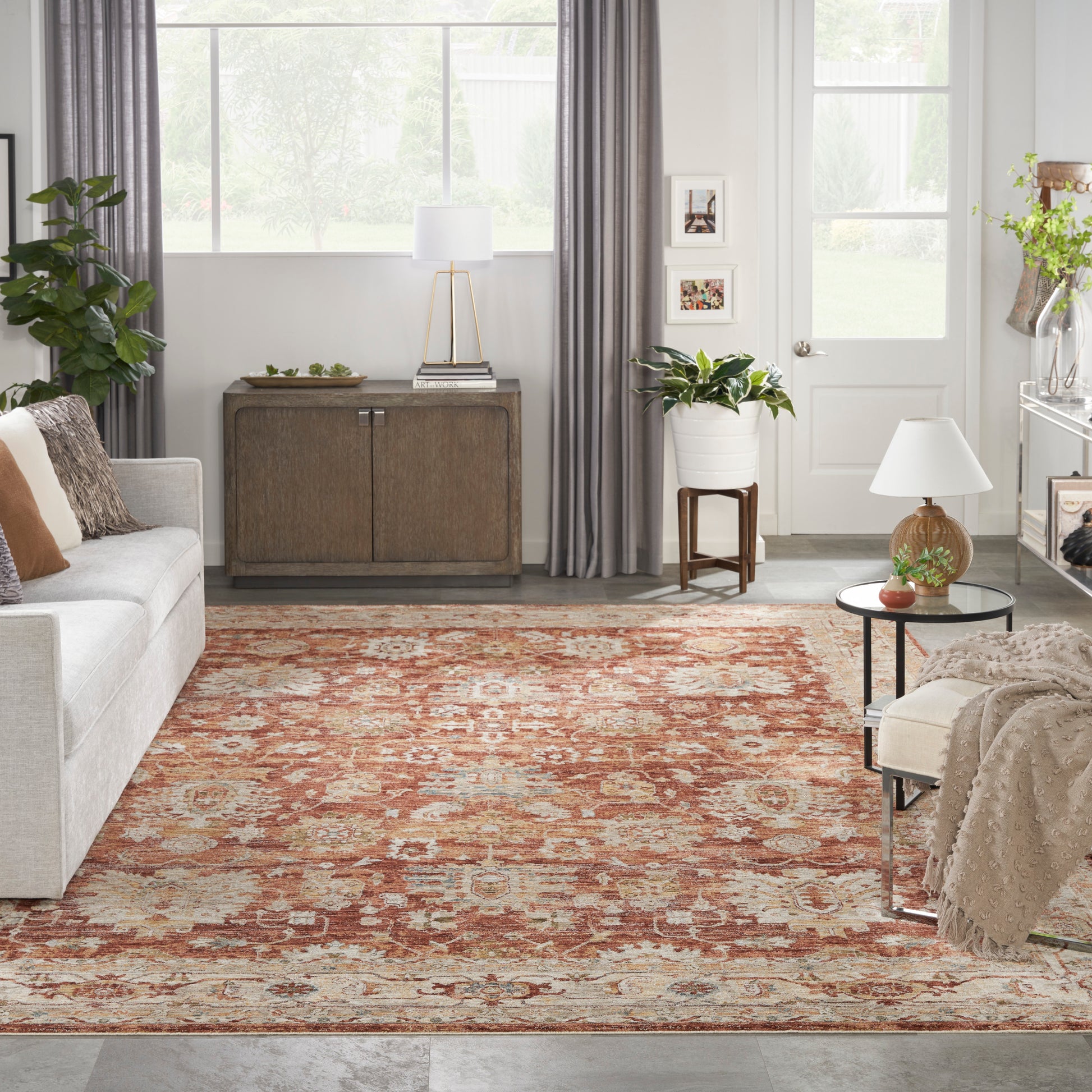 Nourison Sahar Shr02 Rust Area Rug