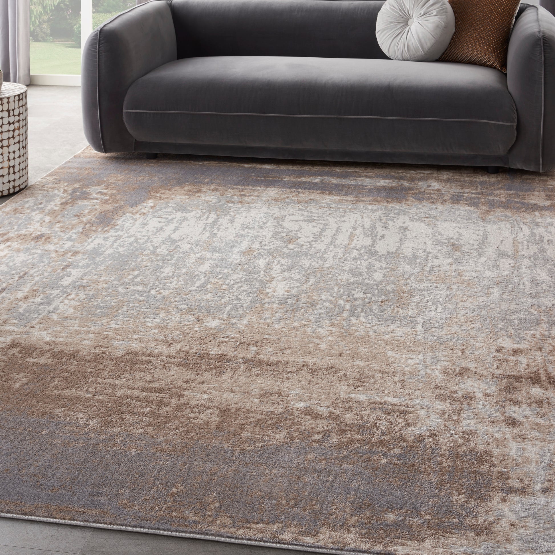 Nourison Elation Etn07 Grey Ivory Area Rug