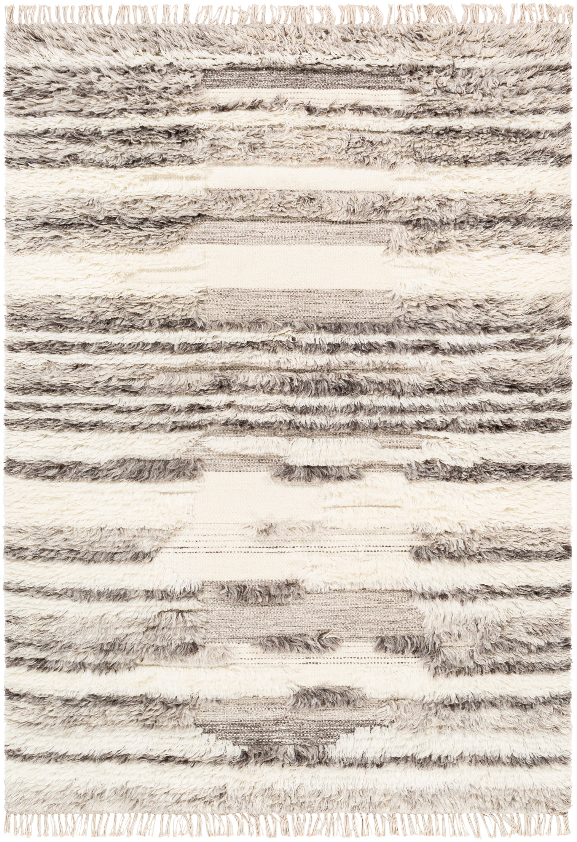 Surya Tulum Tmu-2301 Cream, Dark Brown, Light Gray Area Rug