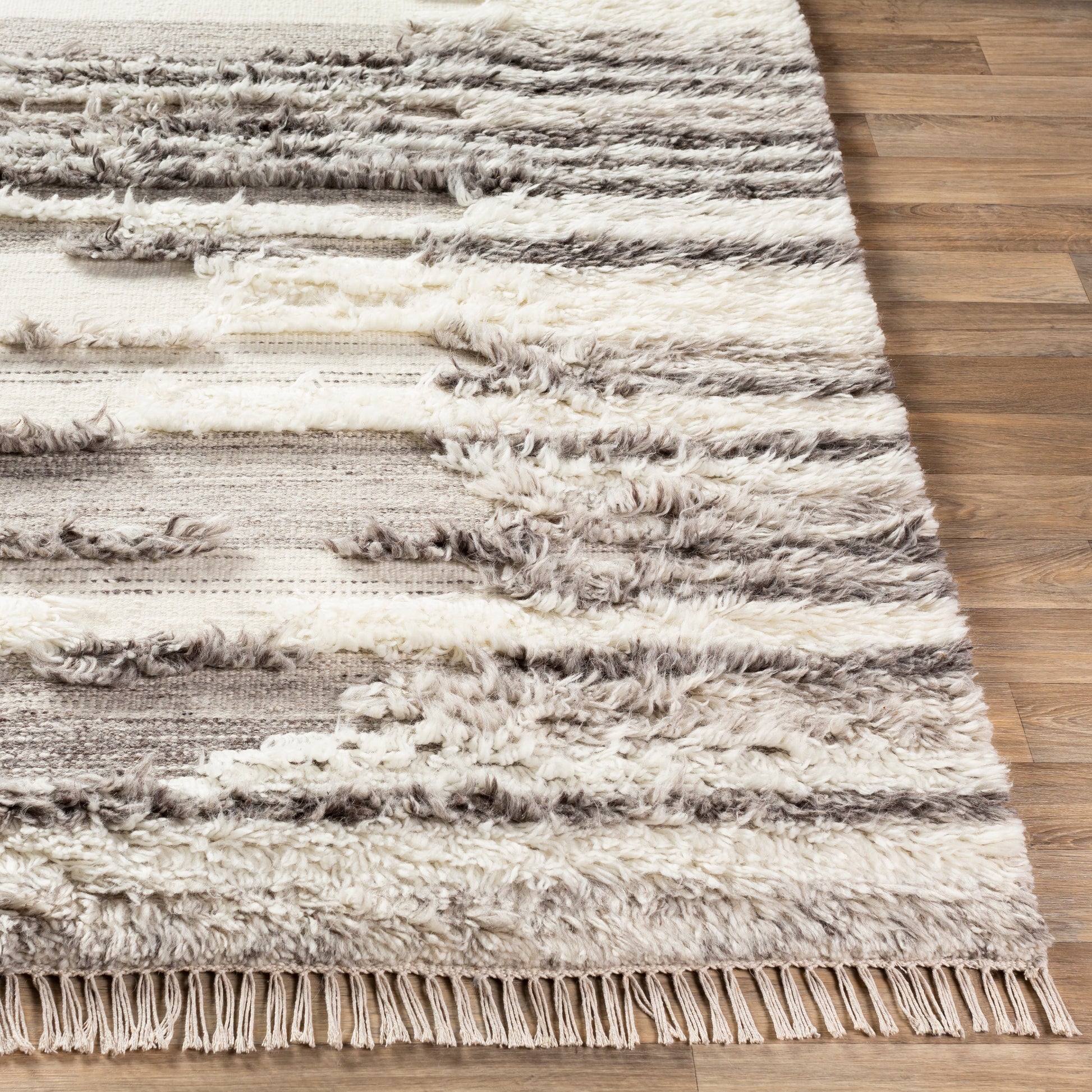 Surya Tulum Tmu-2301 Cream, Dark Brown, Light Gray Area Rug