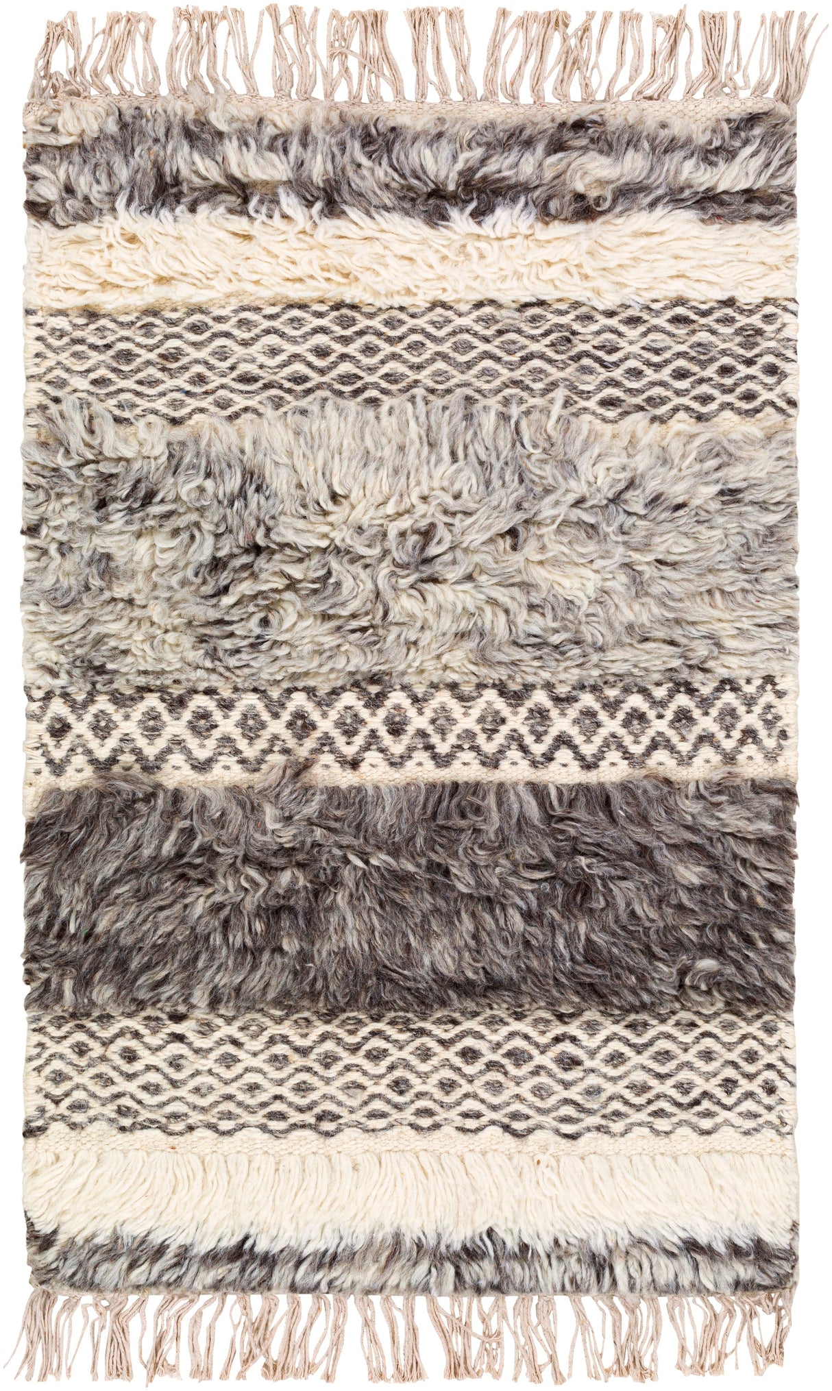 Surya Tulum Tmu-2302 Cream, Medium Gray, Taupe, Dark Brown Rugs.