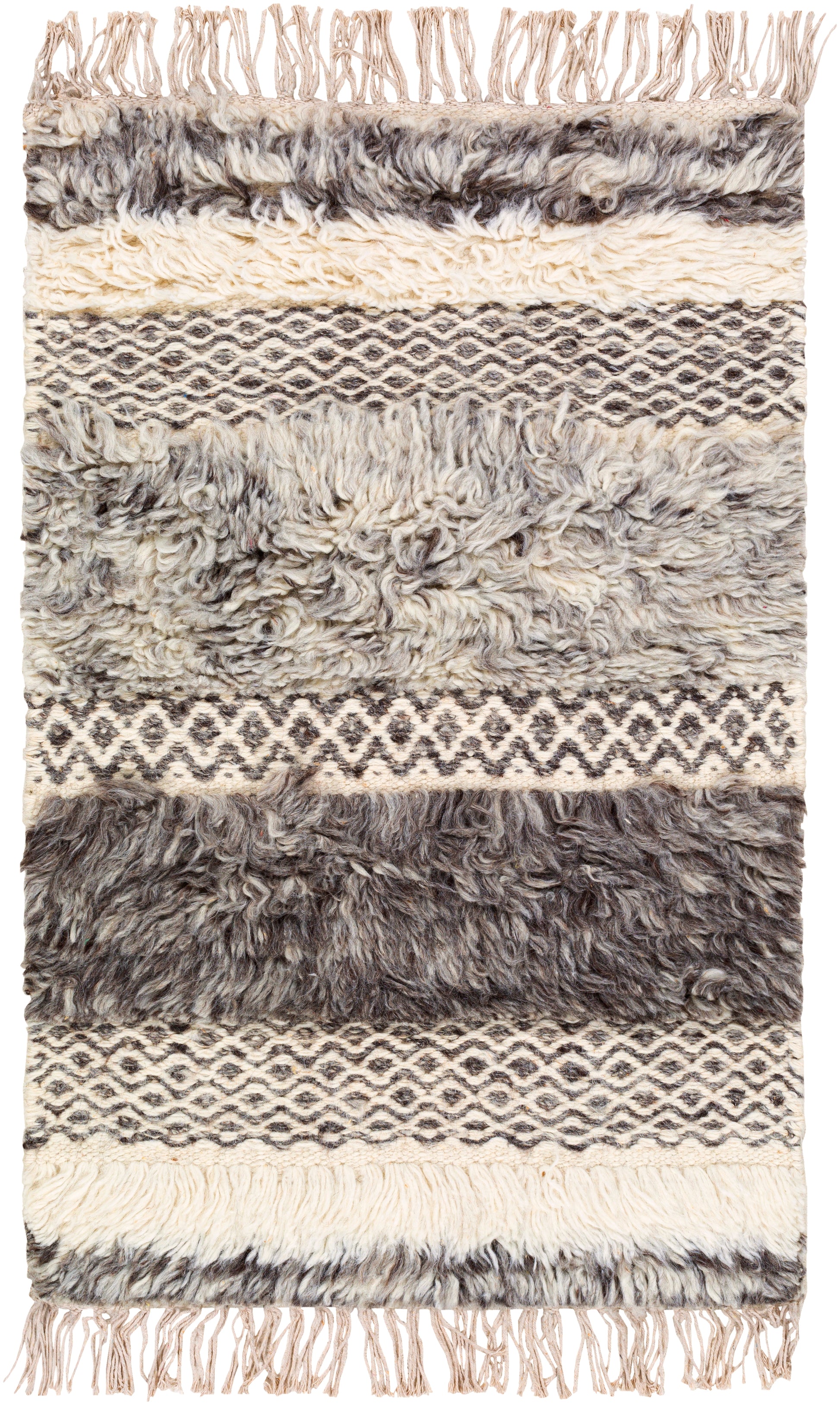 Surya Tulum Tmu-2302 Cream, Medium Gray, Taupe, Dark Brown Area Rug