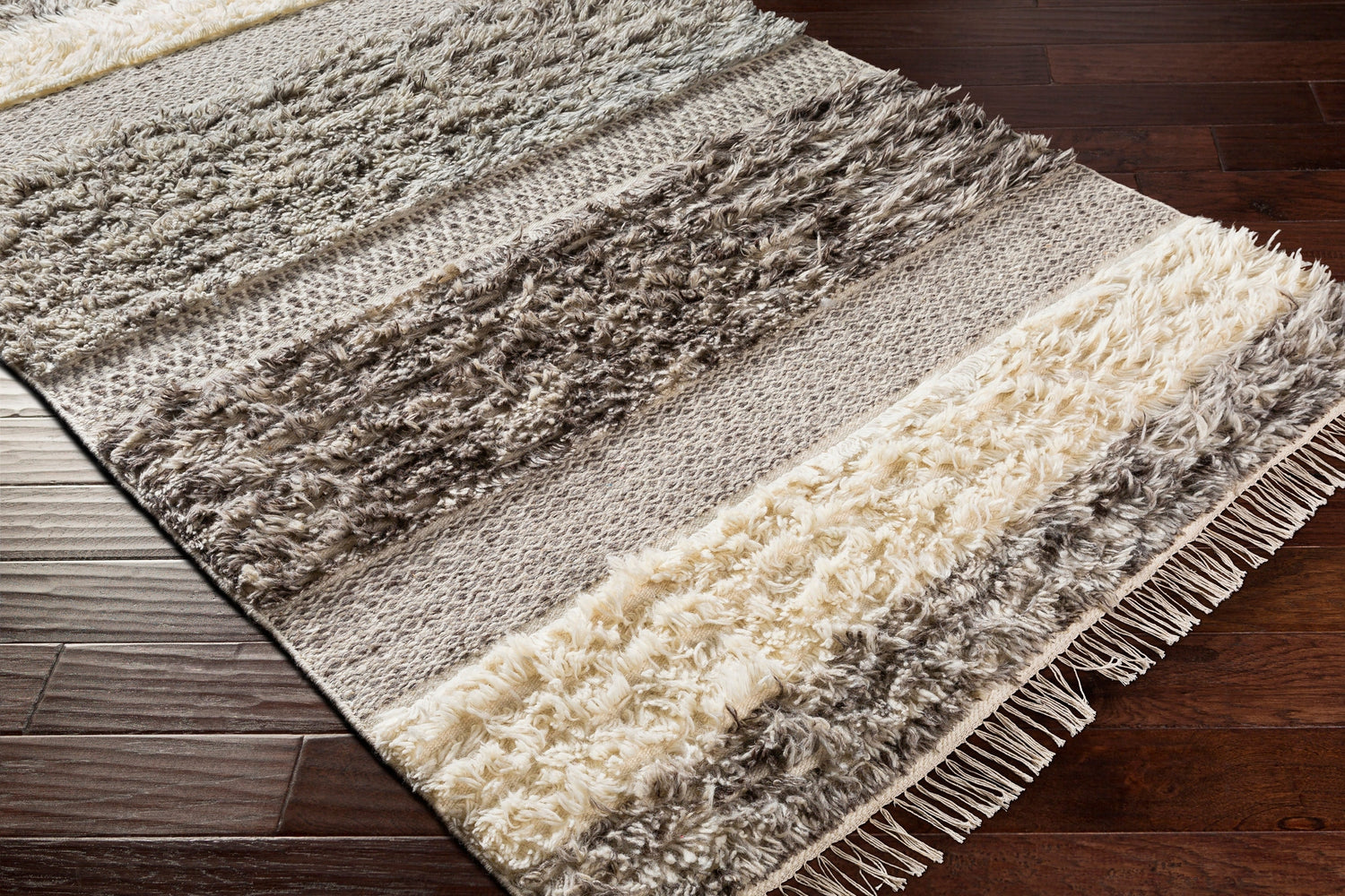Surya Tulum Tmu-2302 Cream, Medium Gray, Taupe, Dark Brown Rugs.