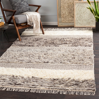 Surya Tulum Tmu-2302 Cream, Medium Gray, Taupe, Dark Brown Area Rug