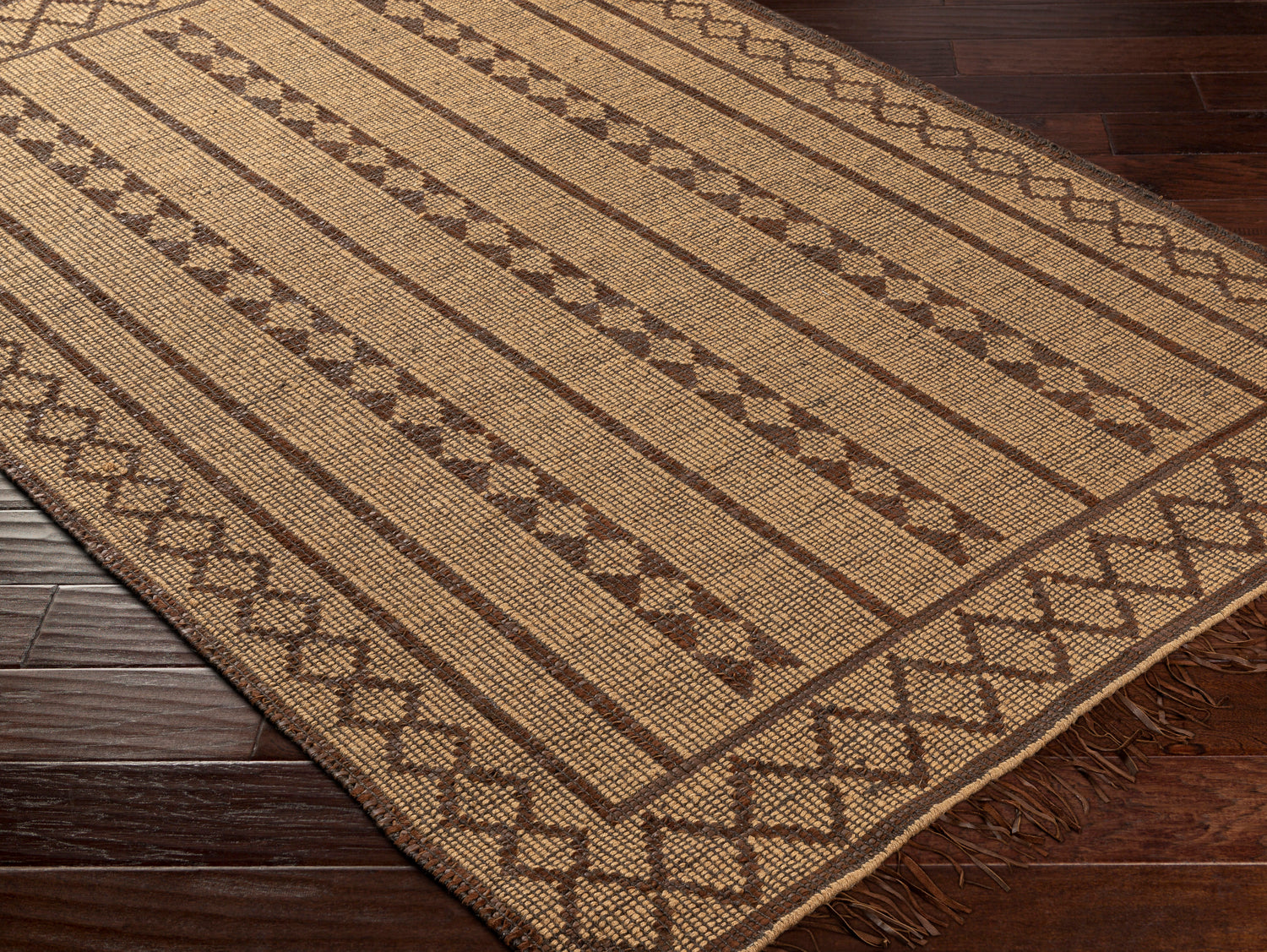 Surya Touareg Tog-2300 Tan, Dark Brown Rug.