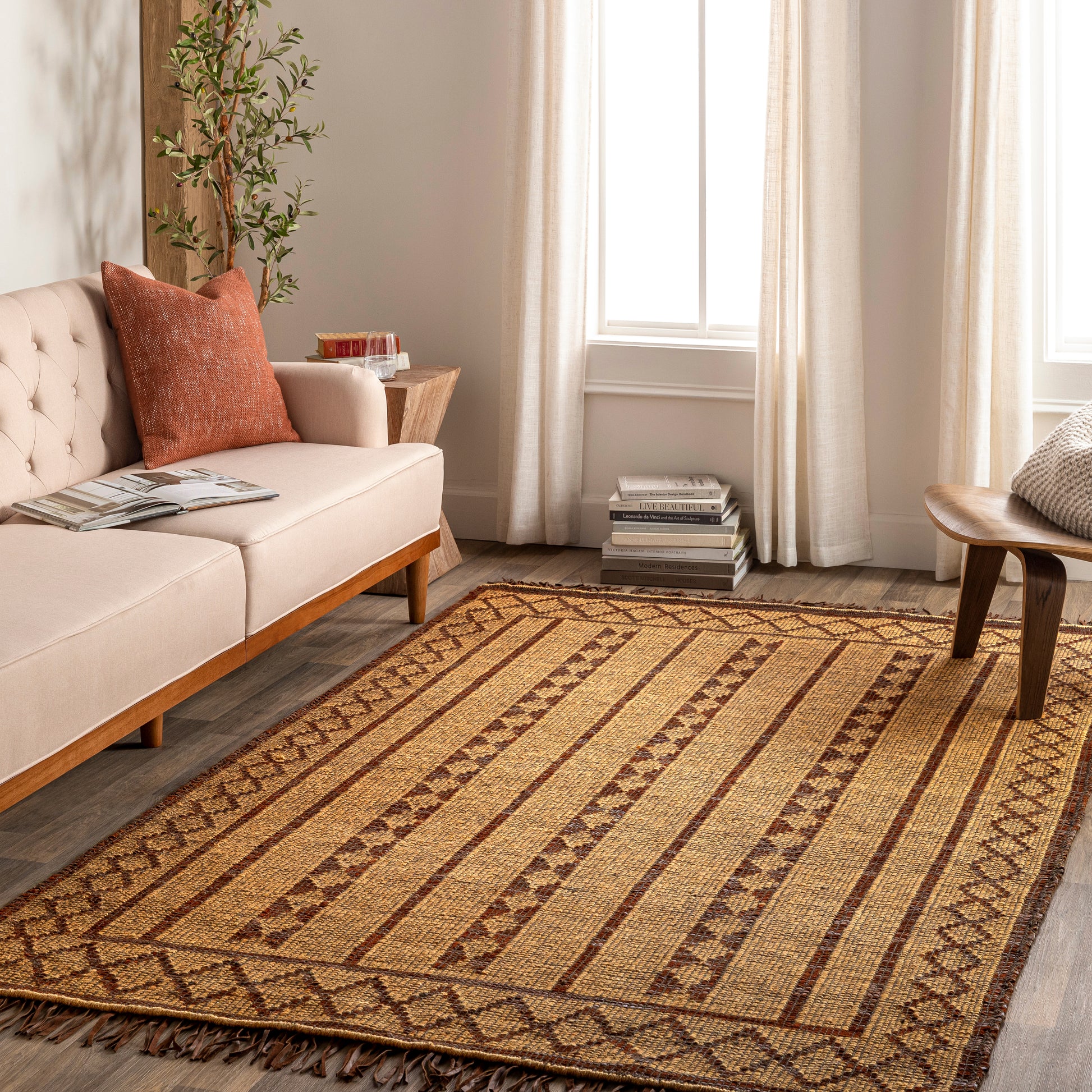 Surya Touareg Tog-2300 Tan, Dark Brown Area Rug