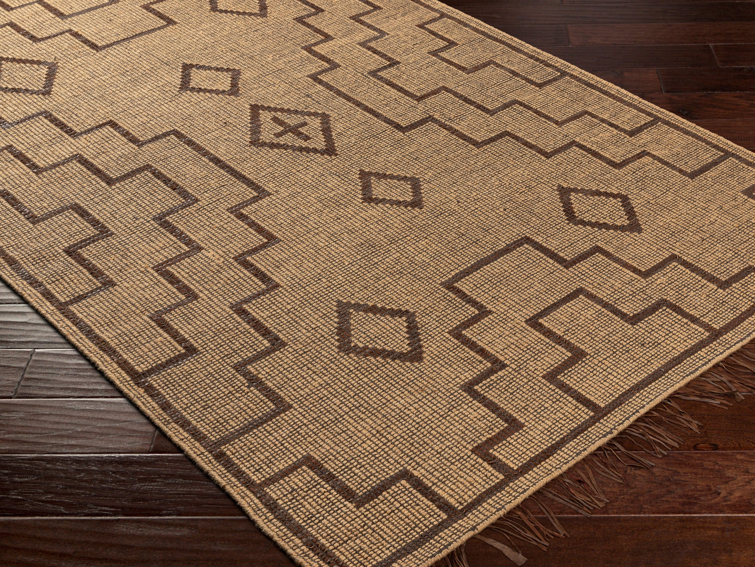 Surya Touareg Tog-2301 Tan, Dark Brown Rug.