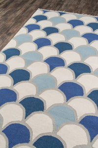 Momeni Novogratz Topanga Dasha Top-2 Blue Geometric Area Rug