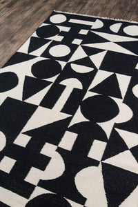 Momeni Novogratz Topanga Roberta Top-3 Black Geometric Area Rug