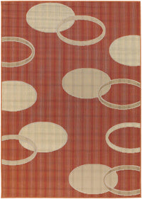 Chandra Torino Tor9008 Orange / Beige Geometric Area Rug