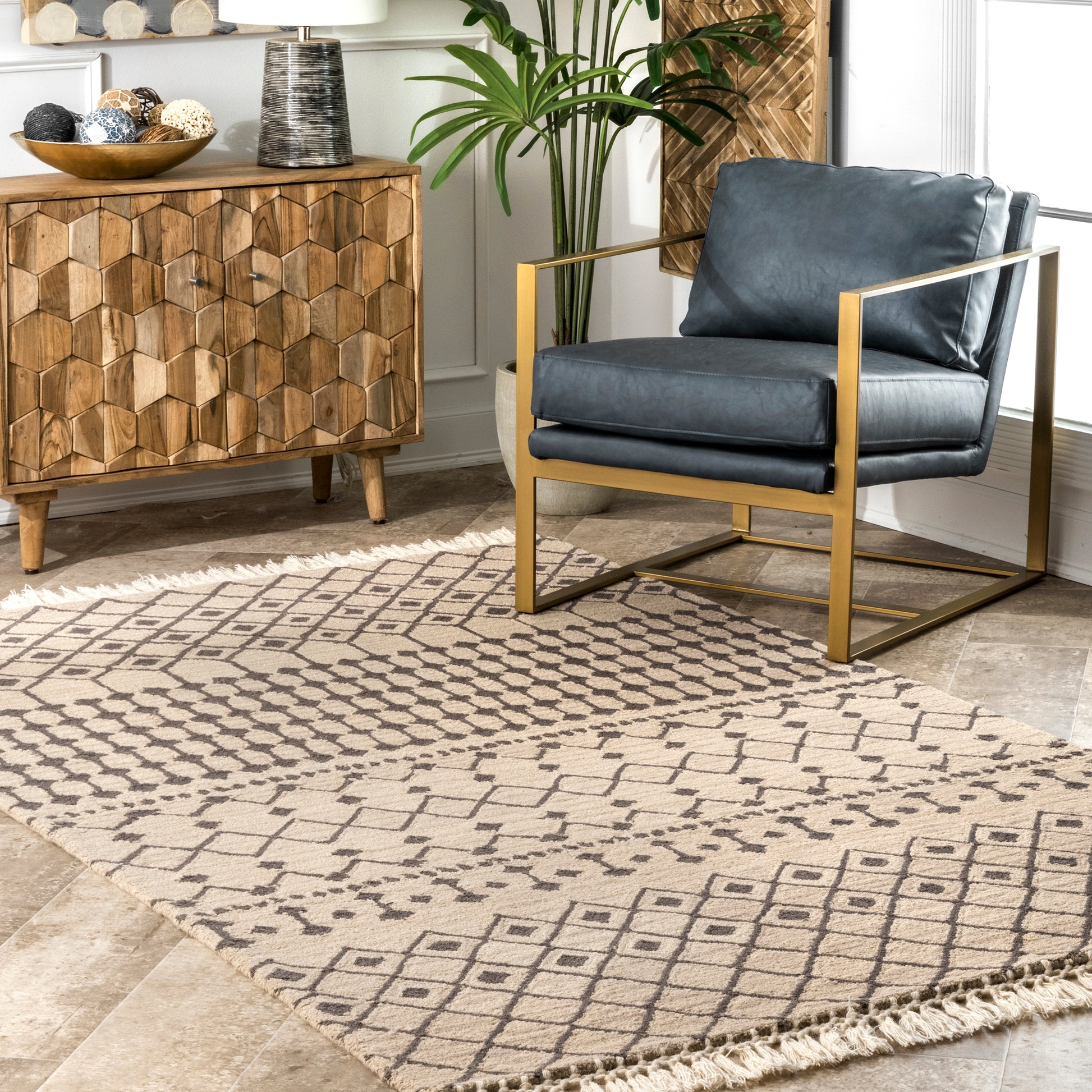 Nuloom Emmeline Trellis Nem2702A Beige Area Rug